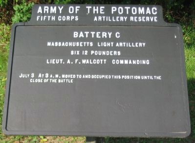 Battery C, Massachusetts Light Artillery Tablet image. Click for full size.