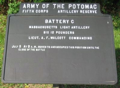 Battery C, Massachusetts Light Artillery Tablet. Click for full size. Battery C, Massachusetts Light Artillery Tablet image. Click for full size.