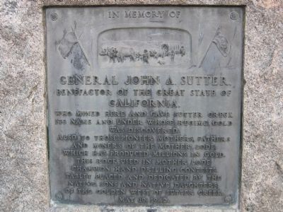In Memory of General John A. Sutter Marker image. Click for full size.