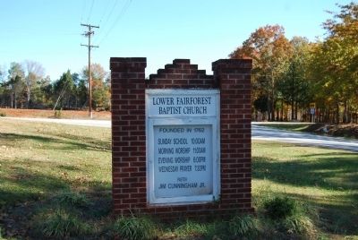 Lower Fairforest Baptist Church Sign image. Click for full size.