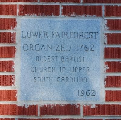 Lower Fairforest Baptist Church Cornerstone image. Click for full size.