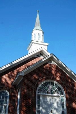Lower Fairforest Baptist Church -<br>Entrance and Steeple Detail image. Click for full size.
