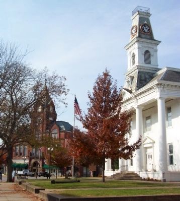 Morgan County Courthouse and Marker. Click for full size. Morgan County Courthouse and Marker image. Click for full size.