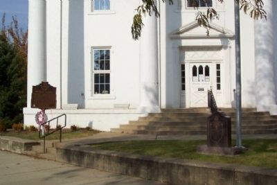 Morgan County Courthouse and Markers. Click for full size. Morgan County Courthouse and Markers image. Click for full size.