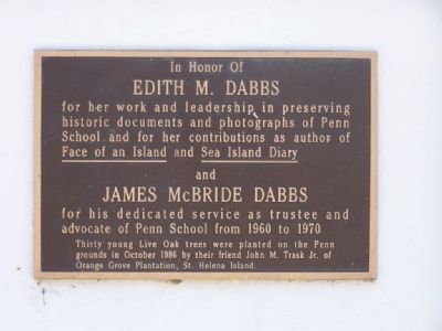 In Honor Of Edith M. Dabbs and James McBride Dabbs Marker image. Click for full size.