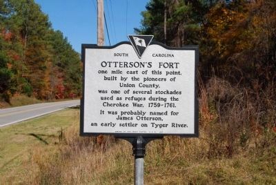 Otterson's Fort Marker Looking North Along Whitmire Highway image. Click for full size.