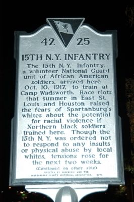 15th N.Y. Infantry / Harlem Hell Fighters Marker image. Click for full size.