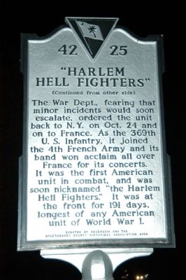 15th N.Y. Infantry / Harlem Hell Fighters Marker image. Click for full size.