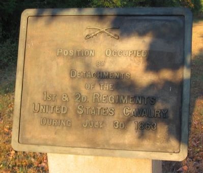 1st & 2d Regiments United States Cavalry Position Marker. Click for full size. 1st & 2d Regiments United States Cavalry Position Marker image. Click for full size.