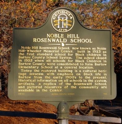 Noble Hill Rosenwald School Marker image. Click for full size.