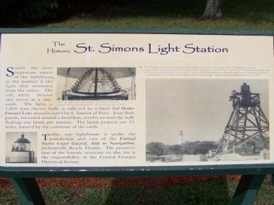 The Historic St Simons Light Station Marker. Click for full size. The Historic St Simons Light Station Marker image. Click for full size.