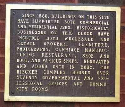 The Carlos M. Riecker Complex Historical Marker image. Click for full size.