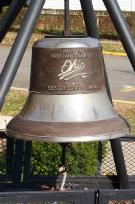 Morgan County Bicentennial Bell in Rotary Park at the Carlos M. Riecker Complex Marker. Click for full size. Morgan County Bicentennial Bell in Rotary Park at the Carlos M. Riecker Complex Marker image. Click for full size.