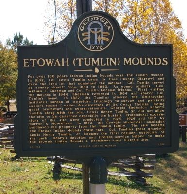 Etowah (Tumlin) Mounds Marker image. Click for full size.