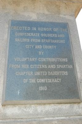 Spartanburg Confederate War Monument Marker image. Click for full size.