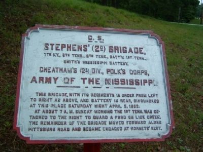 Stephens' (2d) Brigade Marker. Click for full size. Stephens' (2d) Brigade Marker image. Click for full size.