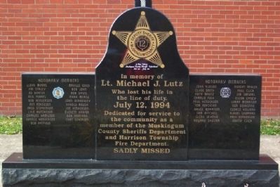 Lt. Michael J. Lutz Memorial. Click for full size. Lt. Michael J. Lutz Memorial image. Click for full size.