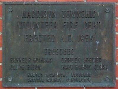 Harrison Township Volunteer Fire Department Marker. Click for full size. Harrison Township Volunteer Fire Department Marker image. Click for full size.