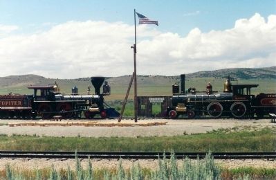 Union Pacific and Central Pacific Railroads meet at Promontory image. Click for full size.
