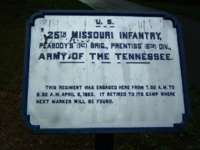 25th Missouri Infantry Marker. Click for full size. 25th Missouri Infantry Marker image. Click for full size.