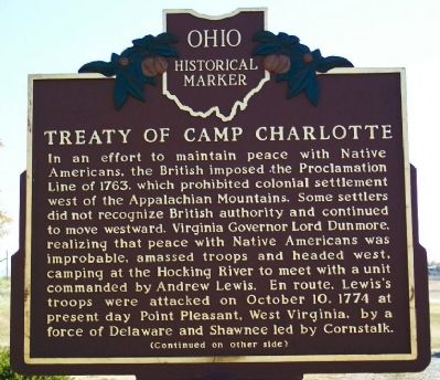 Treaty of Camp Charlotte Marker (side A) image. Click for full size.