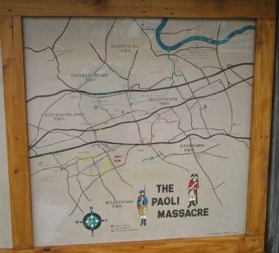 Site of the Paoli Massacre Map From Marker image. Click for full size.