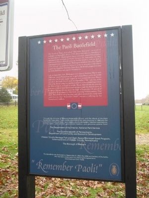 The Paoli Battlefield Marker. Click for full size. The Paoli Battlefield Marker image. Click for full size.