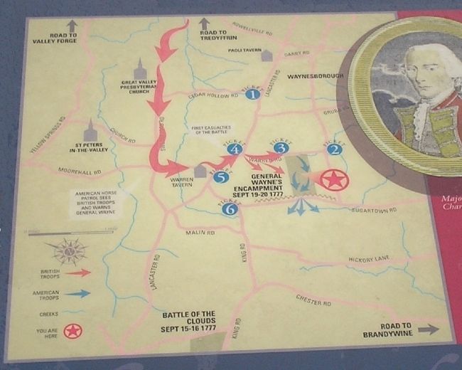 Map of General Wayne’s Encampment from Marker. Click for full size. Map of General Wayne’s Encampment from Marker image. Click for full size.