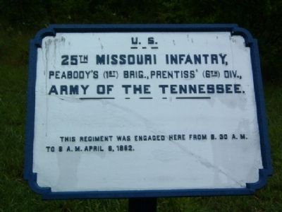 25th Missouri Infantry Marker. Click for full size. 25th Missouri Infantry Marker image. Click for full size.