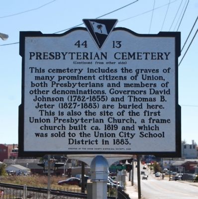 Presbyterian Cemetery Marker - Reverse. Click for full size. Presbyterian Cemetery Marker - Reverse image. Click for full size.