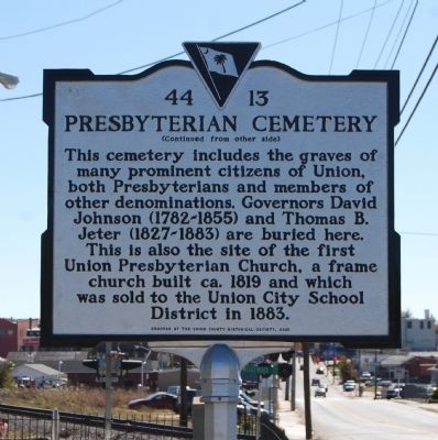 Presbyterian Cemetery Marker - Reverse image. Click for full size.