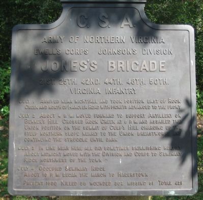 Jones's Brigade Tablet. Click for full size. Jones's Brigade Tablet image. Click for full size.