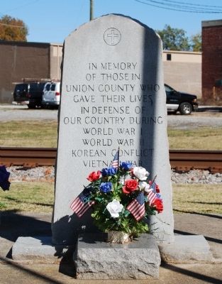Union County Veterans Memorial Marker. Click for full size. Union County Veterans Memorial Marker image. Click for full size.