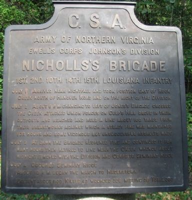 Nicholls's Brigade Tablet image. Click for full size.