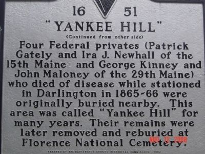 Yankee Hill Marker Reverse image. Click for full size.
