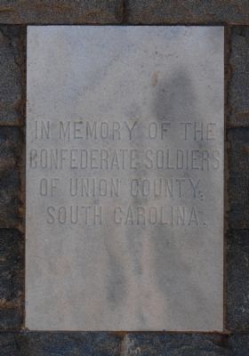 Union County Confederate Monument - East Side image. Click for full size.