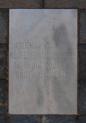 Union County Confederate Monument - East Side. Click for full size. Union County Confederate Monument - East Side image. Click for full size.
