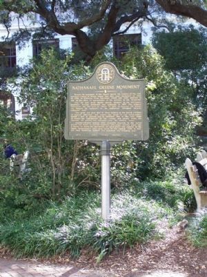 Nathanael Greene Monument Marker at Johnson Square, Savannah image. Click for full size.