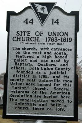 Site of Union Church, 1783-1819 Marker image. Click for full size.
