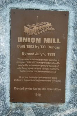 Union Mill Marker. Click for full size. Union Mill Marker image. Click for full size.