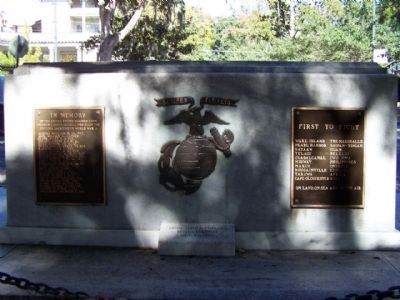 Savannah's Marine Corps Memorial Marker, South face image. Click for full size.