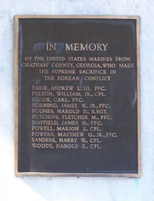 Savannah's Marine Corps Memorial East face image. Click for full size.