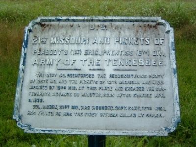 21st Missouri and pickets Marker. Click for full size. 21st Missouri and pickets Marker image. Click for full size.