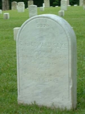 Grave of Captain Saxe. Click for full size. Grave of Captain Saxe image. Click for full size.