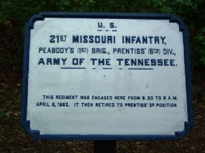 21st Missouri Infantry Marker. Click for full size. 21st Missouri Infantry Marker image. Click for full size.