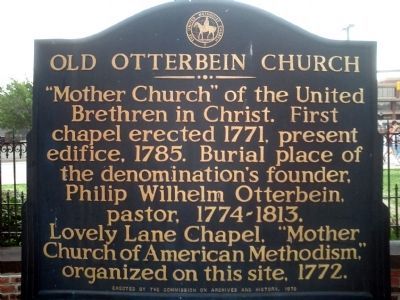 Old Otterbein Church Marker image. Click for full size.