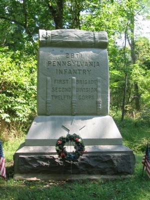 Front of 28th Pennsylvania Infantry Monument image. Click for full size.