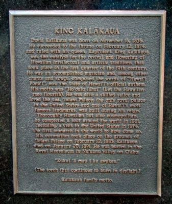 King Kalākaua Tablet image. Click for full size.