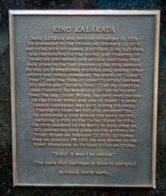 King Kalākaua Tablet. Click for full size. King Kalākaua Tablet image. Click for full size.