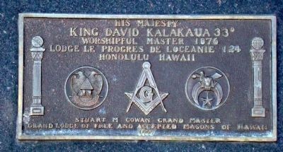 His Majesty King David Kalakaua 33° image. Click for full size.